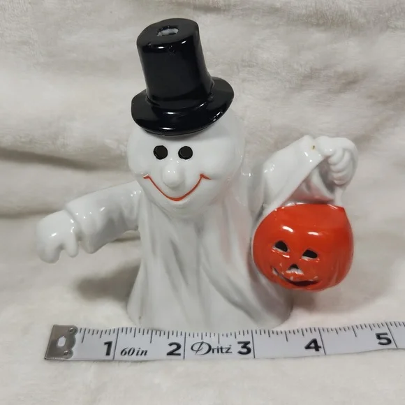 Silvestre, Celebrations, Halloween Vintage Ghost w Jack O lantern,Knick Knack - Picture 4 of 4